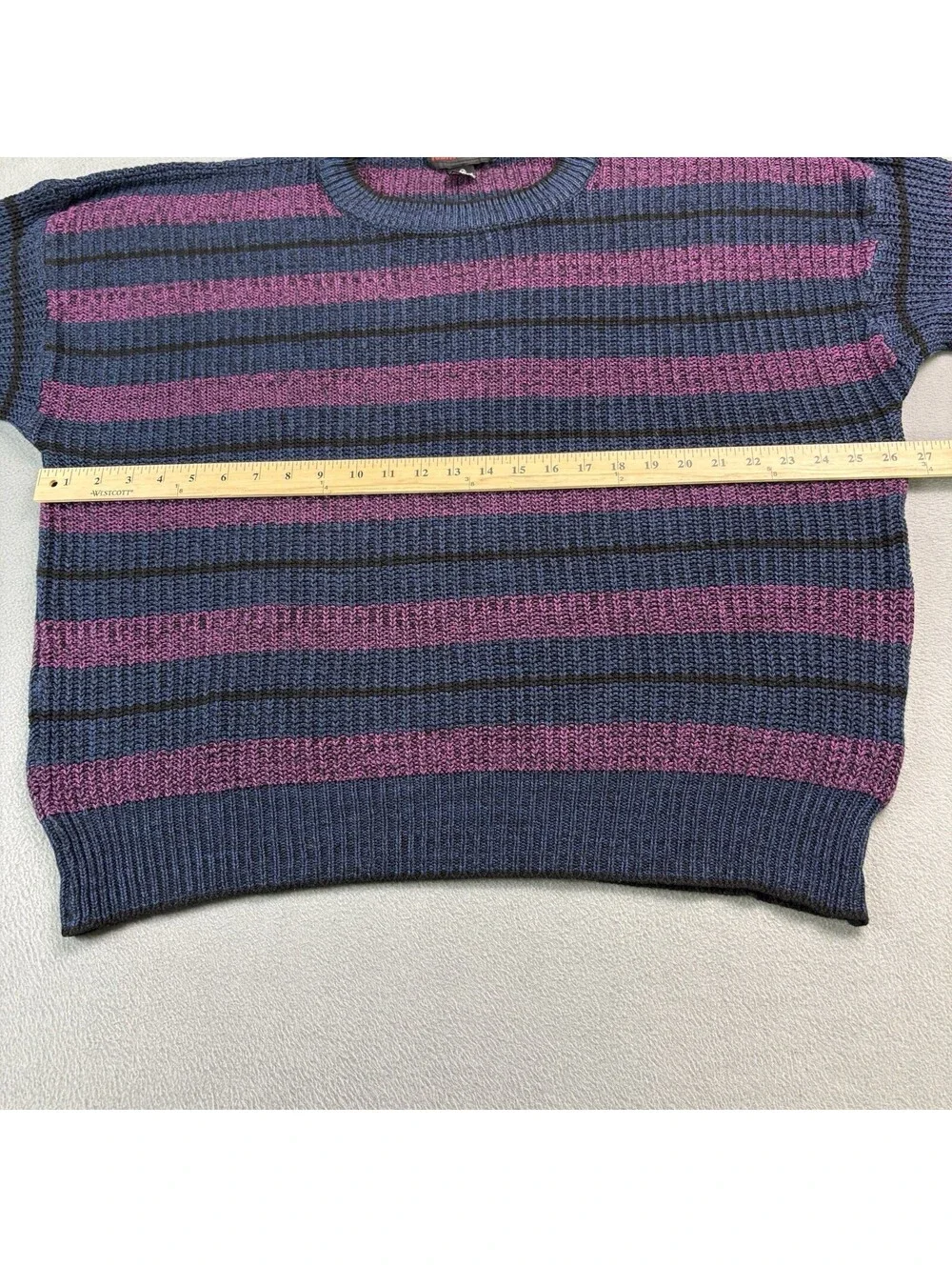Vintage 90s Todays News Striped Sweater Size 2XL